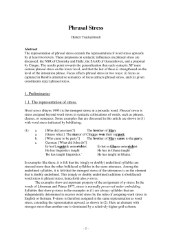 Phrasal Stress