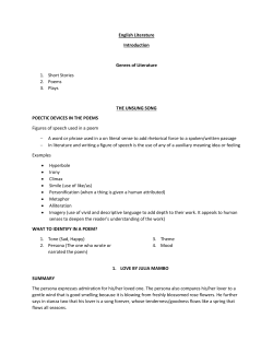 English Literature Introduction Genres of Literature 1. Short Stories 2
