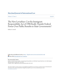 The New Leviathan: Can the Immigrant Responsibility Act of 1996