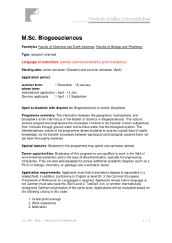 M.Sc. Biogeosciences