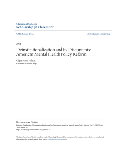 Deinstitutionalization and Its Discontents: American Mental Health