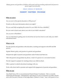 parent partner program - Brookline Public Schools