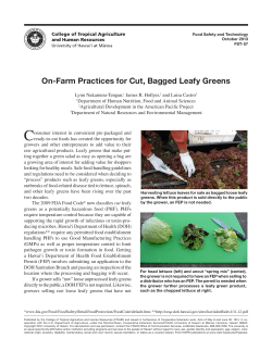 On-Farm Practices for Cut, Bagged Leafy Greens