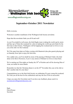 Sep-Oct 2011 - Wellington Irish Society