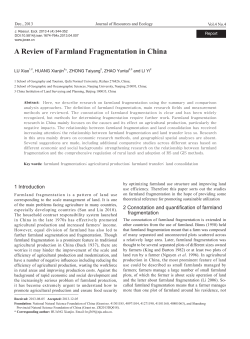 A Review of Farmland Fragmentation in China