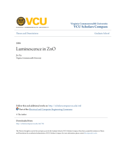 Luminescence in ZnO - VCU Scholars Compass