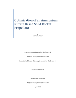 Optimization of an Ammonium Nitrate Based Solid - BYU