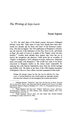The Writing ofAsja Lacis
