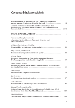 Contents/Inhaltsverzeichnis