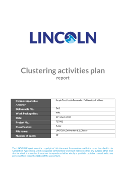 Clustering activities plan