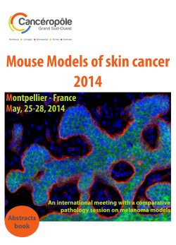 Mouse Models of skin cancer 2014 - Canceropole-GSO