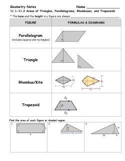 Parallelogram Triangle Rhombus/Kite Trapezoid