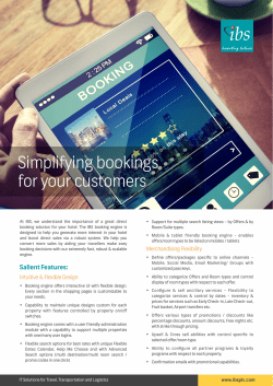 Internet Booking Engine Flyer