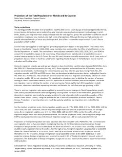 Projections of the Total Population for Florida and its Counties