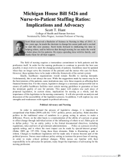 Michigan House Bill 5426 and Nurse-to-Patient Staffing Ratios
