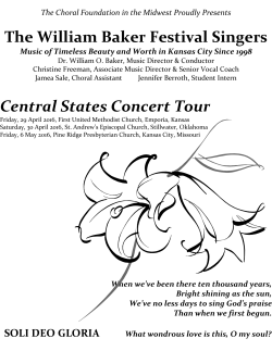 The William Baker Festival Singers Central States Concert Tour