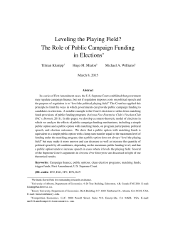 Leveling the Playing Field? The Role of Public Campaign Funding