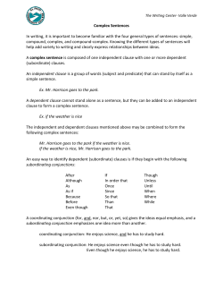 How to write complex sentences