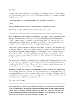 Emily`s Story &ldquo;You seem really happy tonight Emily&rdquo;, remarked one