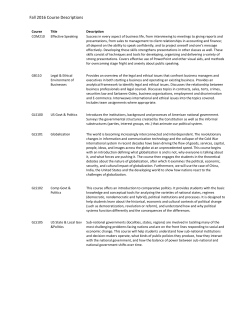 Fall 2016 Course Descriptions