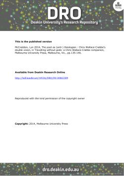 The Poet as (Anti-) Theologian - DRO