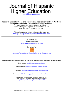 Higher Education Journal of Hispanic