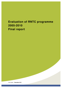 Evaluation of RNTC programme 2005