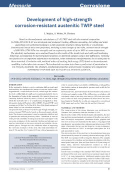 Corrosione Memorie Development of high