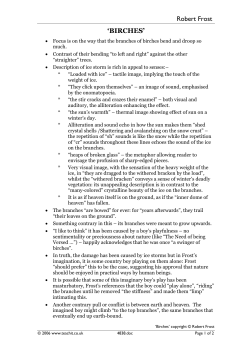 Robert Frost `BIRCHES`