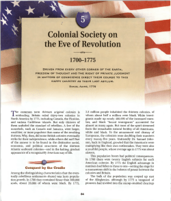 Colonial Society on the Eve of Revolution