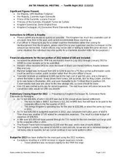 Financial Minutes - 12th Night XXXXVII/2013