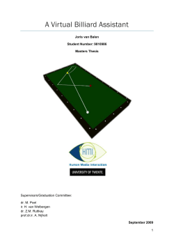 A Virtual Billiard Assistant - University of Twente Student Theses