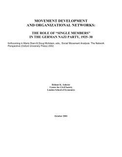 MOVEMENT DEVELOPMENT AND ORGANIZATIONAL NETWORKS: