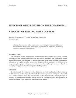 effects of wing length on the rotational velocity of falling paper copters