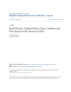 Darkest Before Dawn: Sedition and Free Speech in the American West
