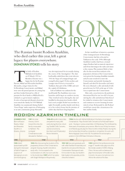 RODION AZARKHIN TIMELINE