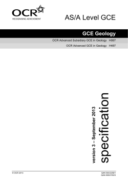 Specification - AS/A Level Geology