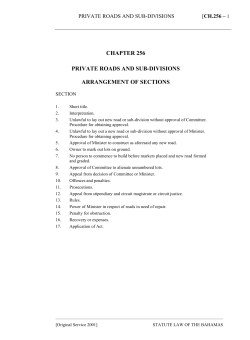 Private Roads and Sub-divisions Act