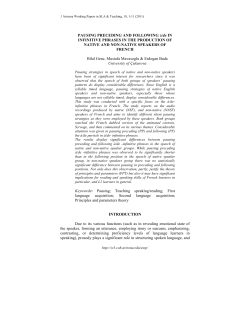 Pausing Preceding and Following &agrave;/de in Infinitive Phrases in the