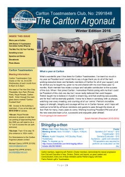 Carlton Argonaut Winter 2016
