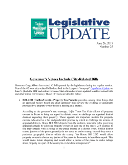 Governor`s Vetoes Include City-Related Bills