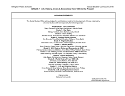 Arlington Public Schools Social Studies Curriculum 2016 GRADE 7
