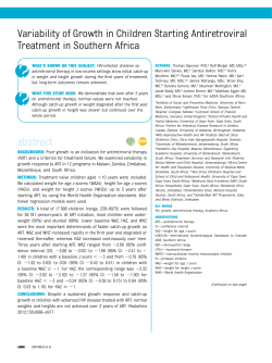 Variability of Growth in Children Starting Antiretroviral Treatment in