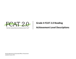 Grade 4 FCAT 2.0 Reading - Florida Department Of Education