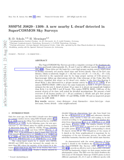 SSSPMJ0829-1309: A new nearby L dwarf detected in