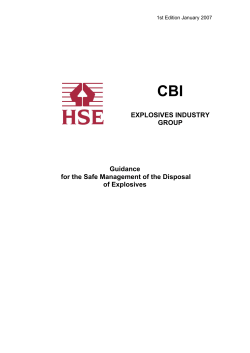 Safe Management of the Disposal of Explosives Guide