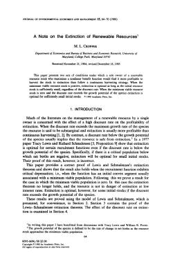 A Note on the Extinction of Renewable Resources`