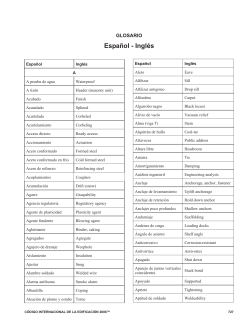Espa&ntilde;ol - Ingl&eacute;s
