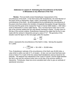 Lesson 21b: Eratosthenes` Measurement of the Earth