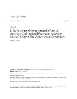 Is the Fostering of Competition the Point of American Constitutional